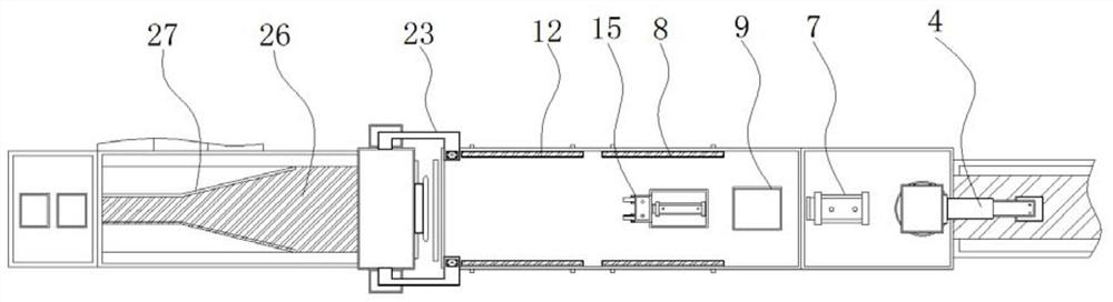 Discharging device with automatic detection structure for PCB machining