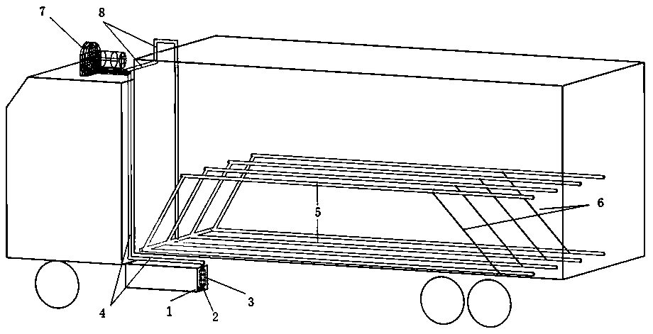 A vehicle-mounted soil freezing prevention and control system