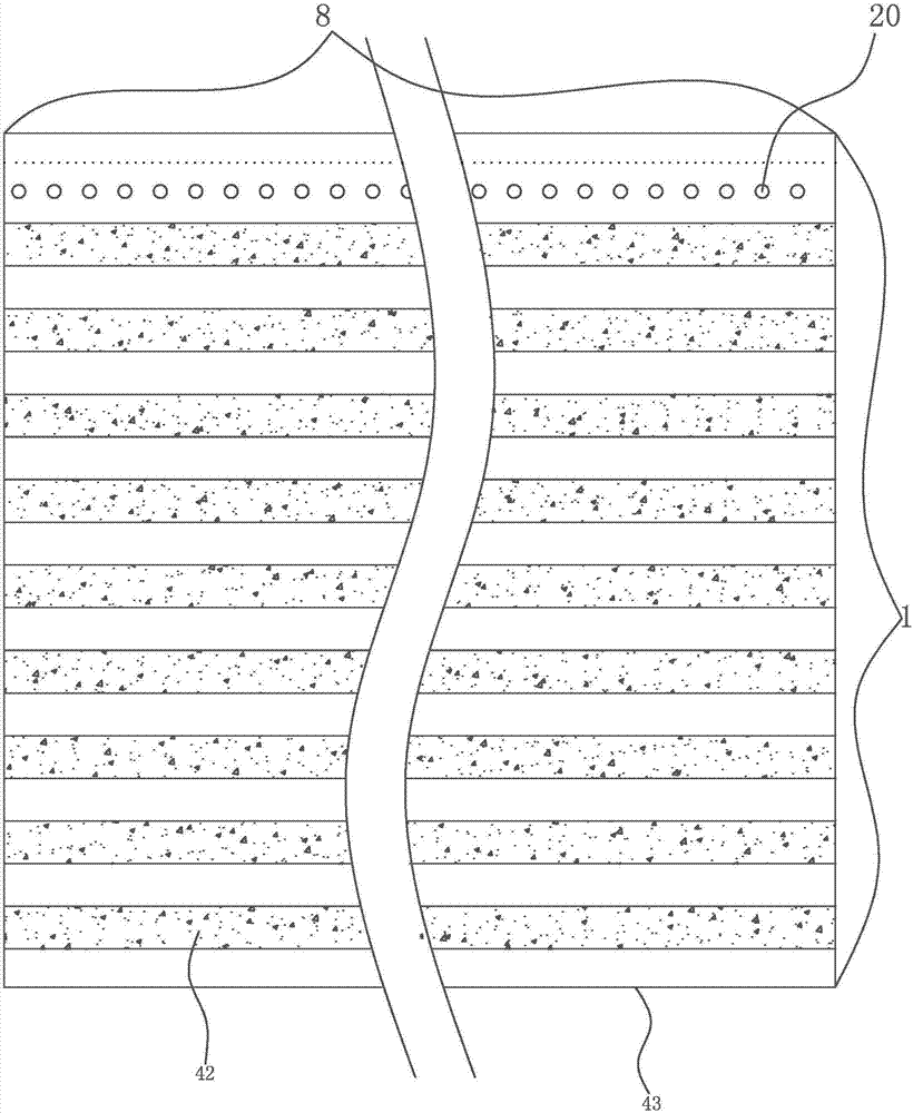 Winding type storage battery with continuous tabs, symmetric pole plates, same-direction electrodes and dual-membrane safety valve