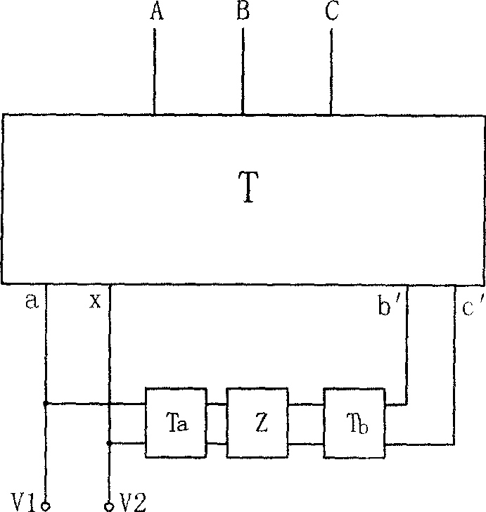 A railway engine AC traction in-phase power supply device based on YN,vd wiring transformer