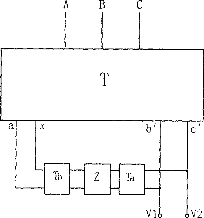 A railway engine AC traction in-phase power supply device based on YN,vd wiring transformer