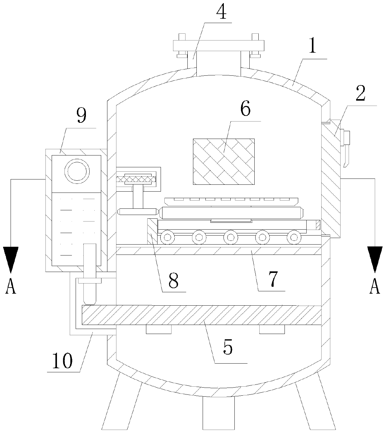 Heating furnace for abrasion resisting piece heat treatment