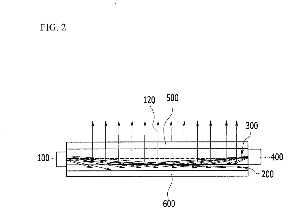 Surface lighting module and surface lighting source device for a vehicle using the same