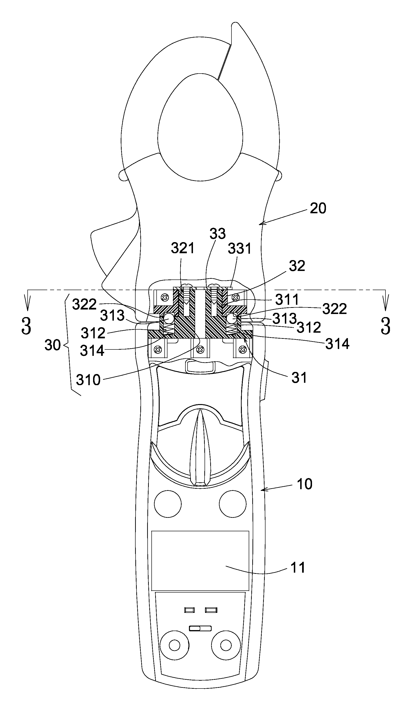 Revolvable clamp meter