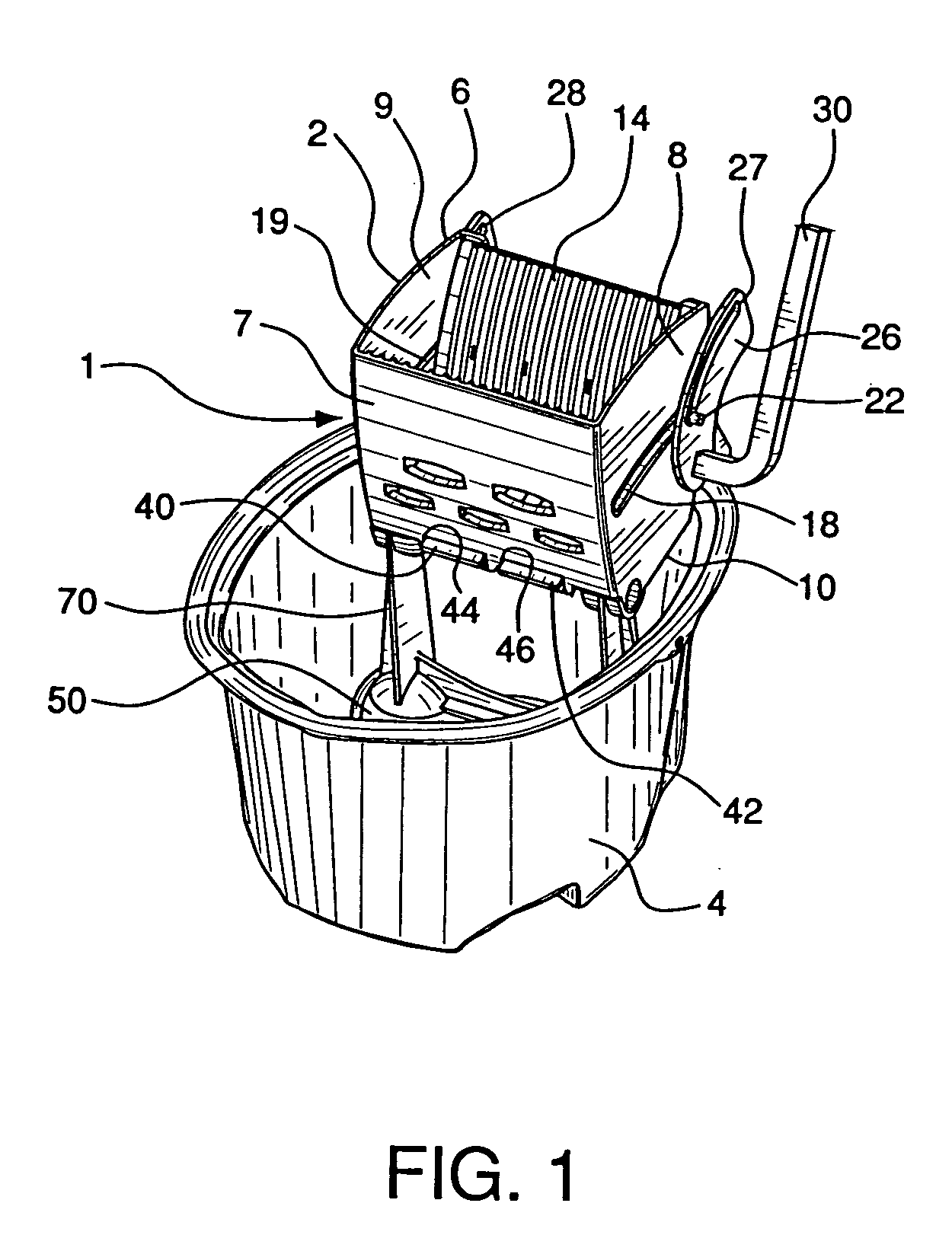 Combination mop wringer and bucket system