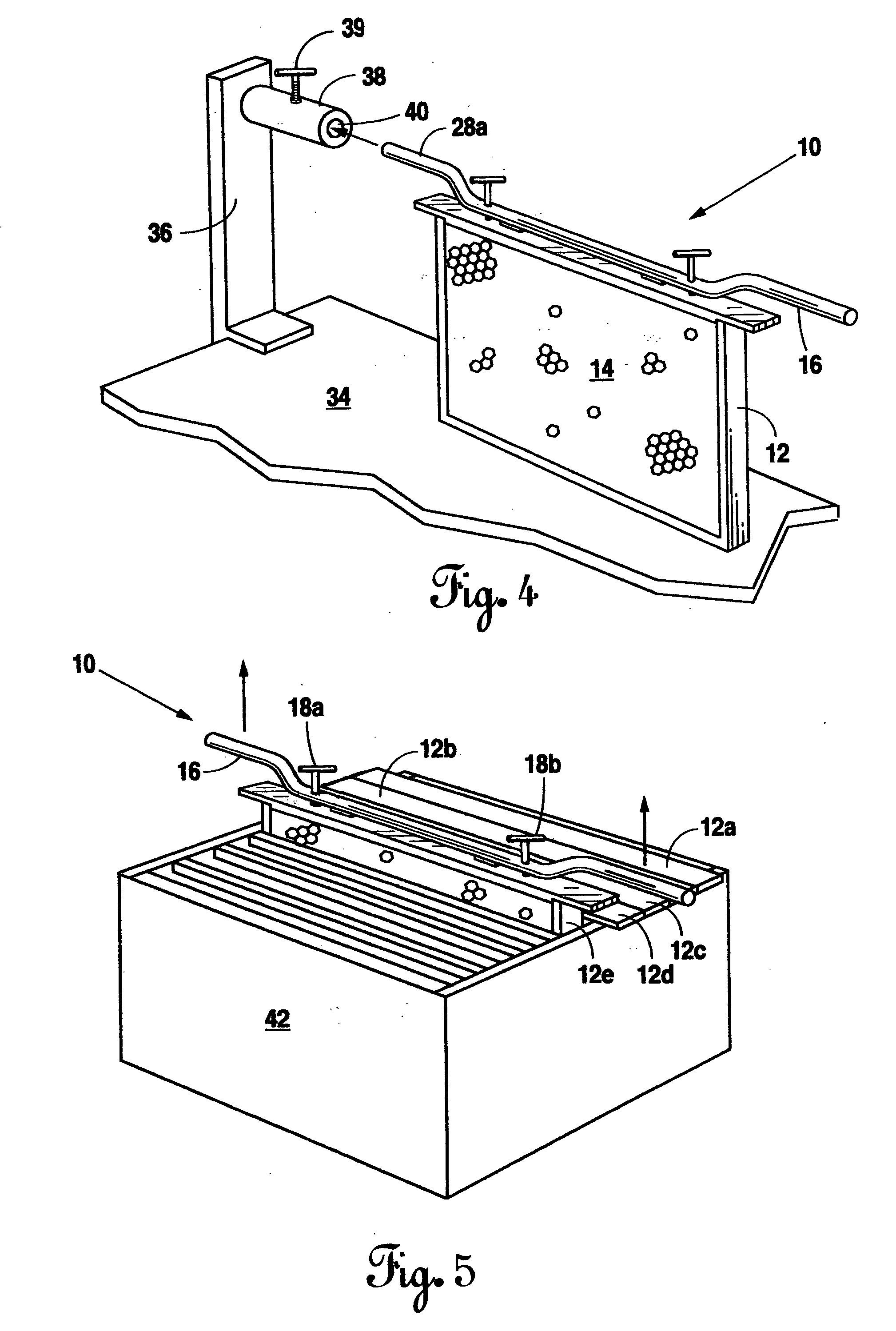 Method and apparatus for the removal and handling of honey frames from beehive boxes