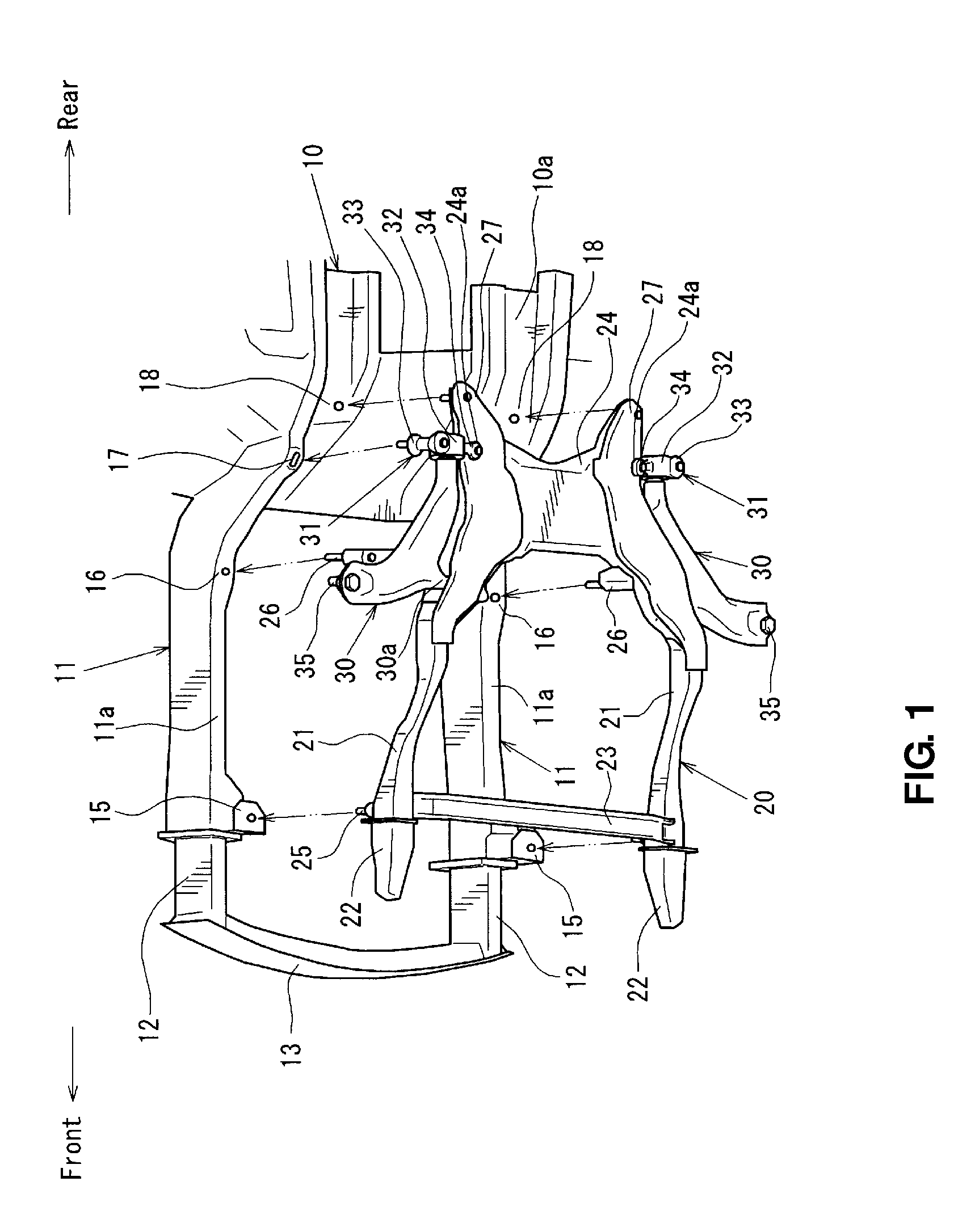 Lower vehicle-body structure of vehicle