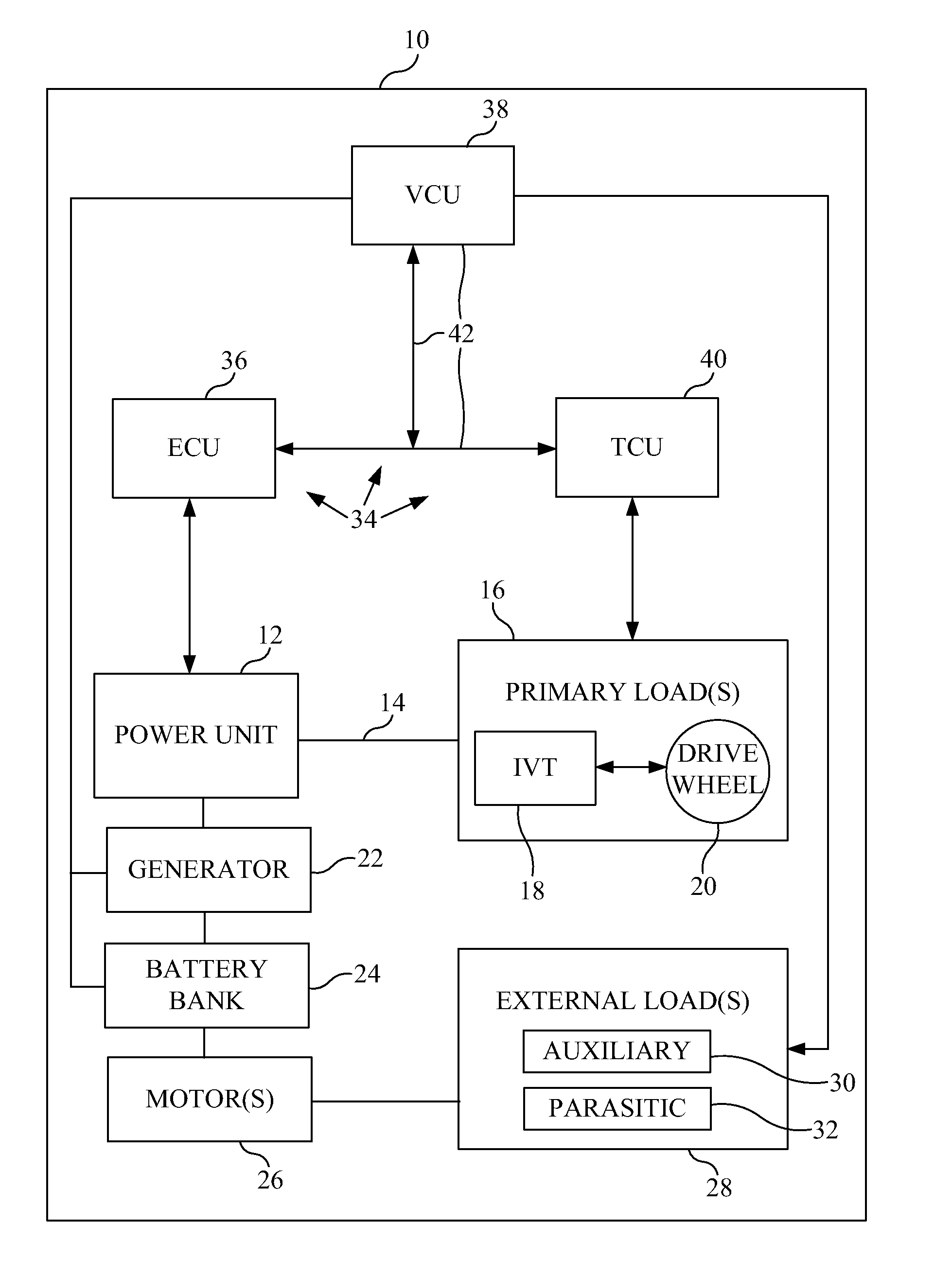 Vehicle with electric hybrid powering of external loads and engine-off capability