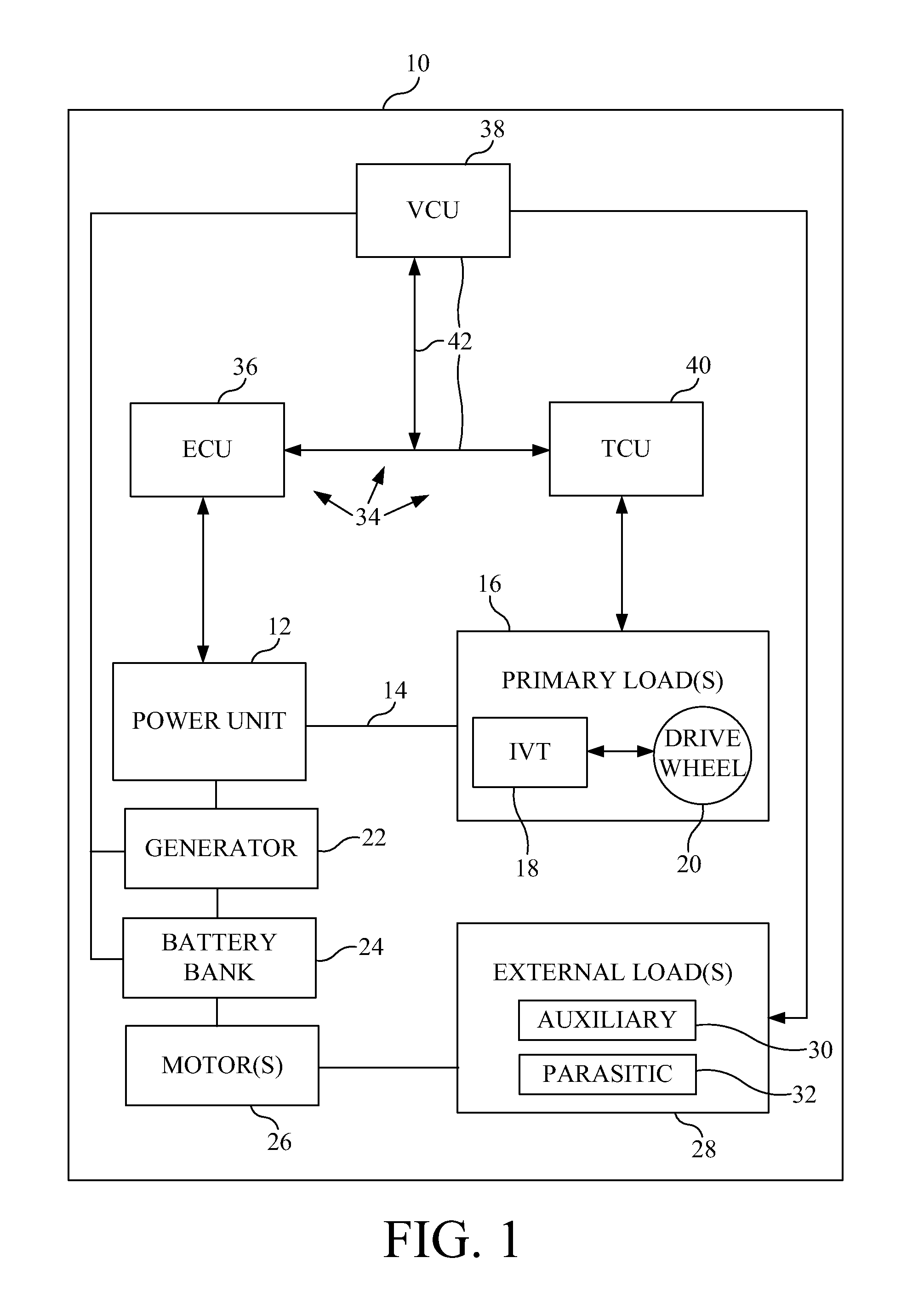 Vehicle with electric hybrid powering of external loads and engine-off capability