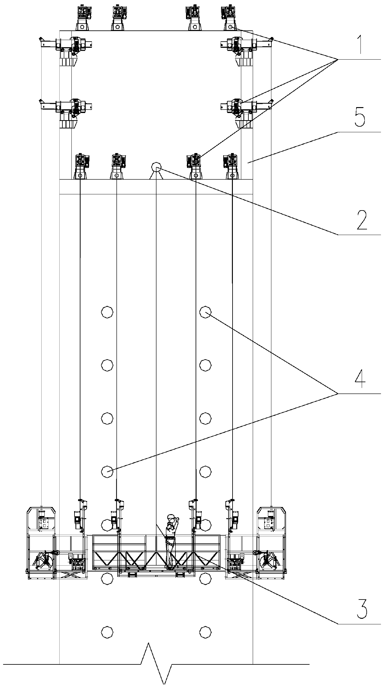 Maintenance system and maintenance method for straight tower column of double-cable-plane cable-stayed bridge