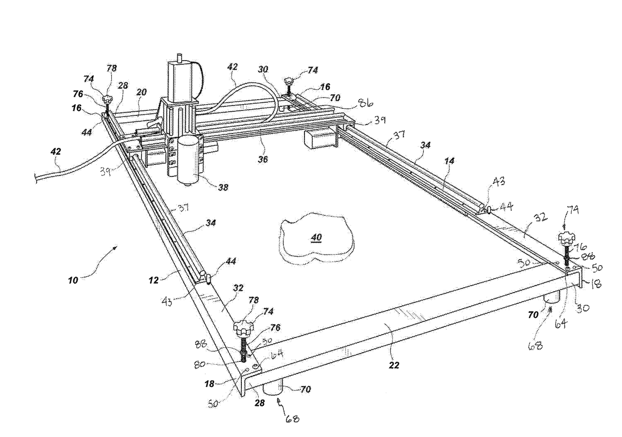 Portable rail system for mounting an engraving device