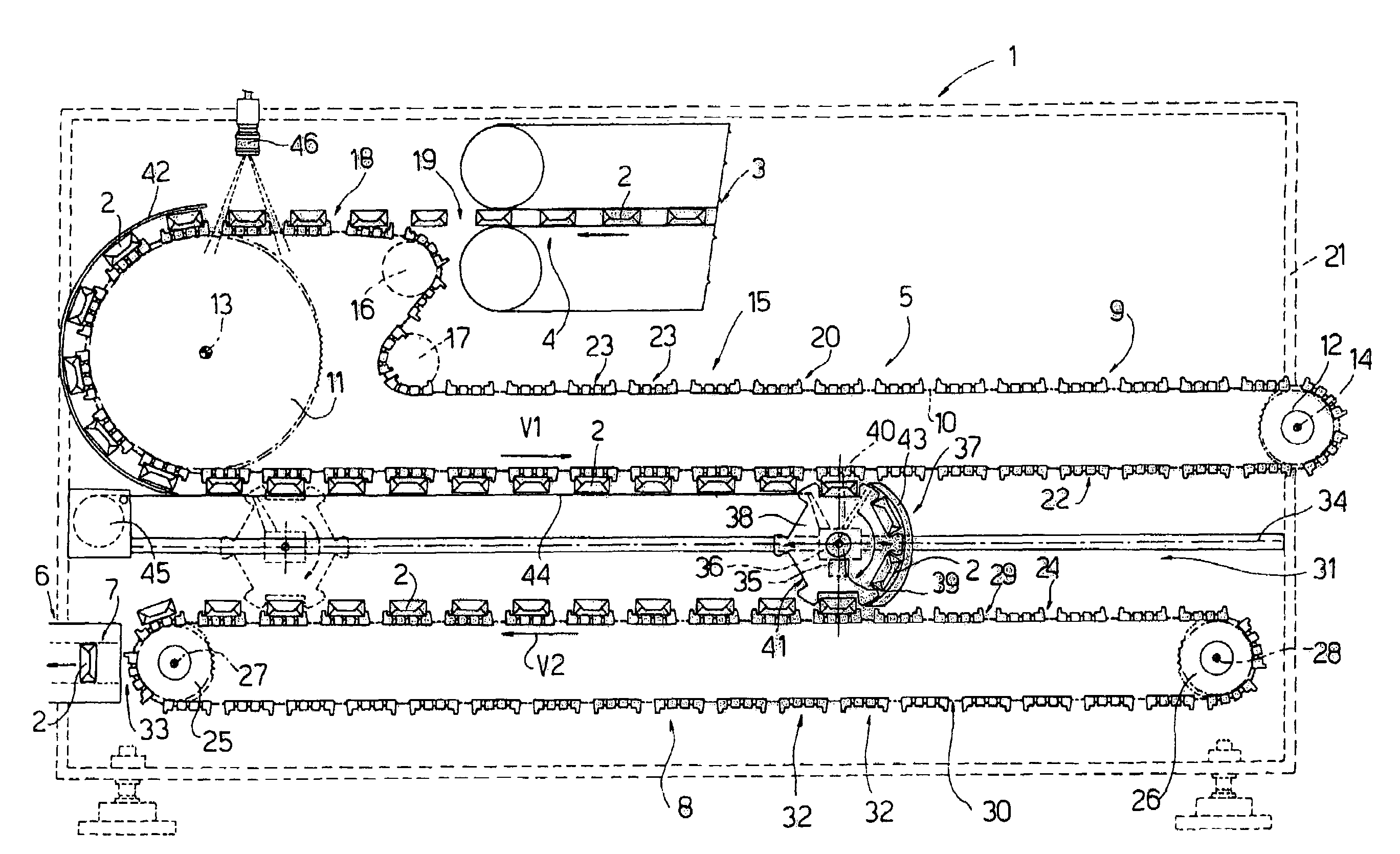 Method and unit for grouping products