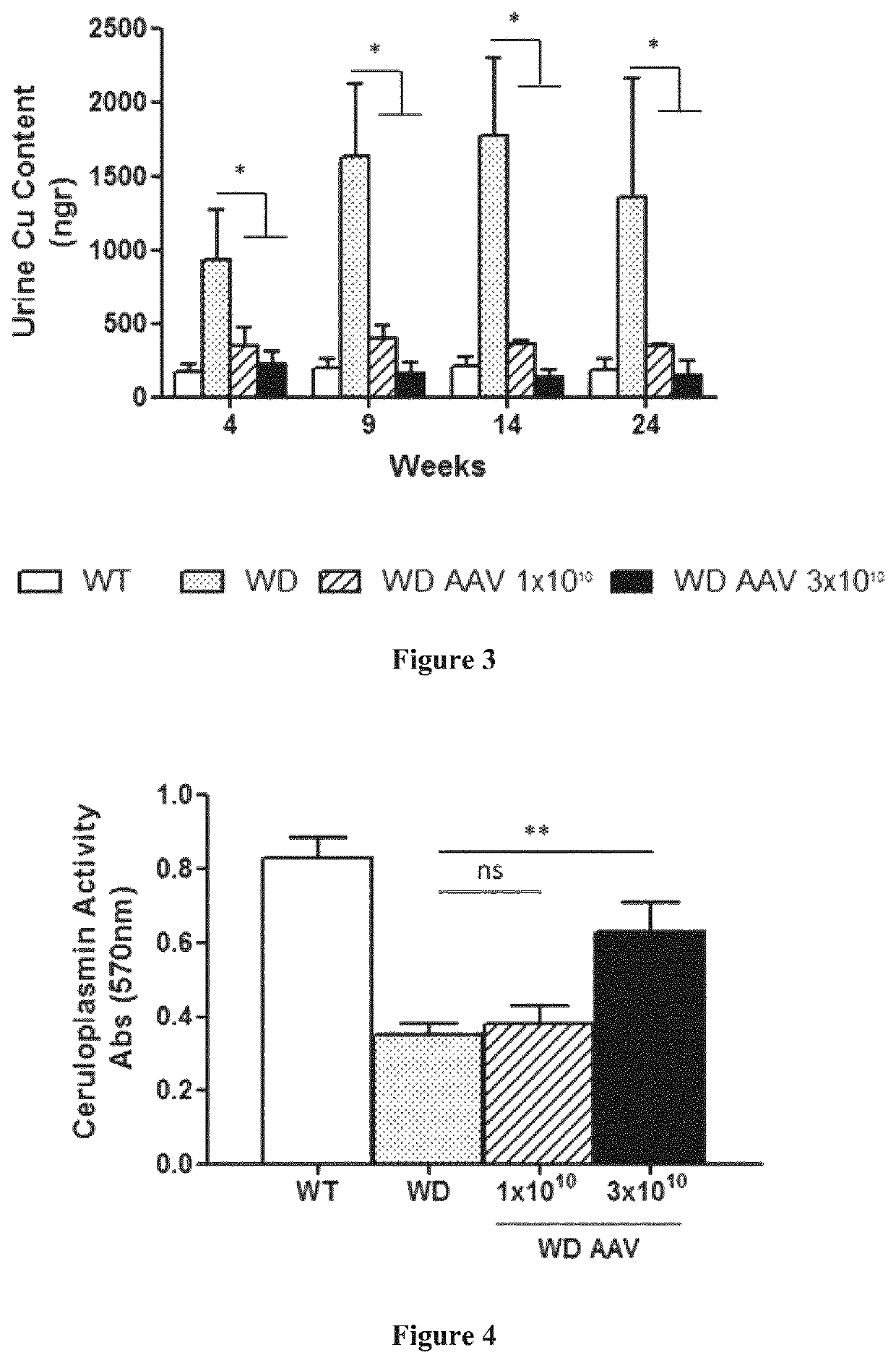 Nucleic acid constructs and gene therapy vectors for use in the treatment of Wilson's disease and other conditions