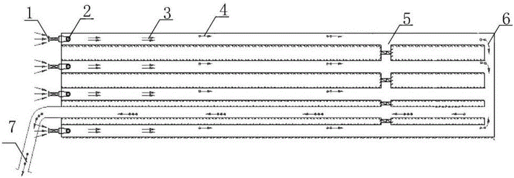 Underground large-scale cave depot group network gallery type construction and ventilation method