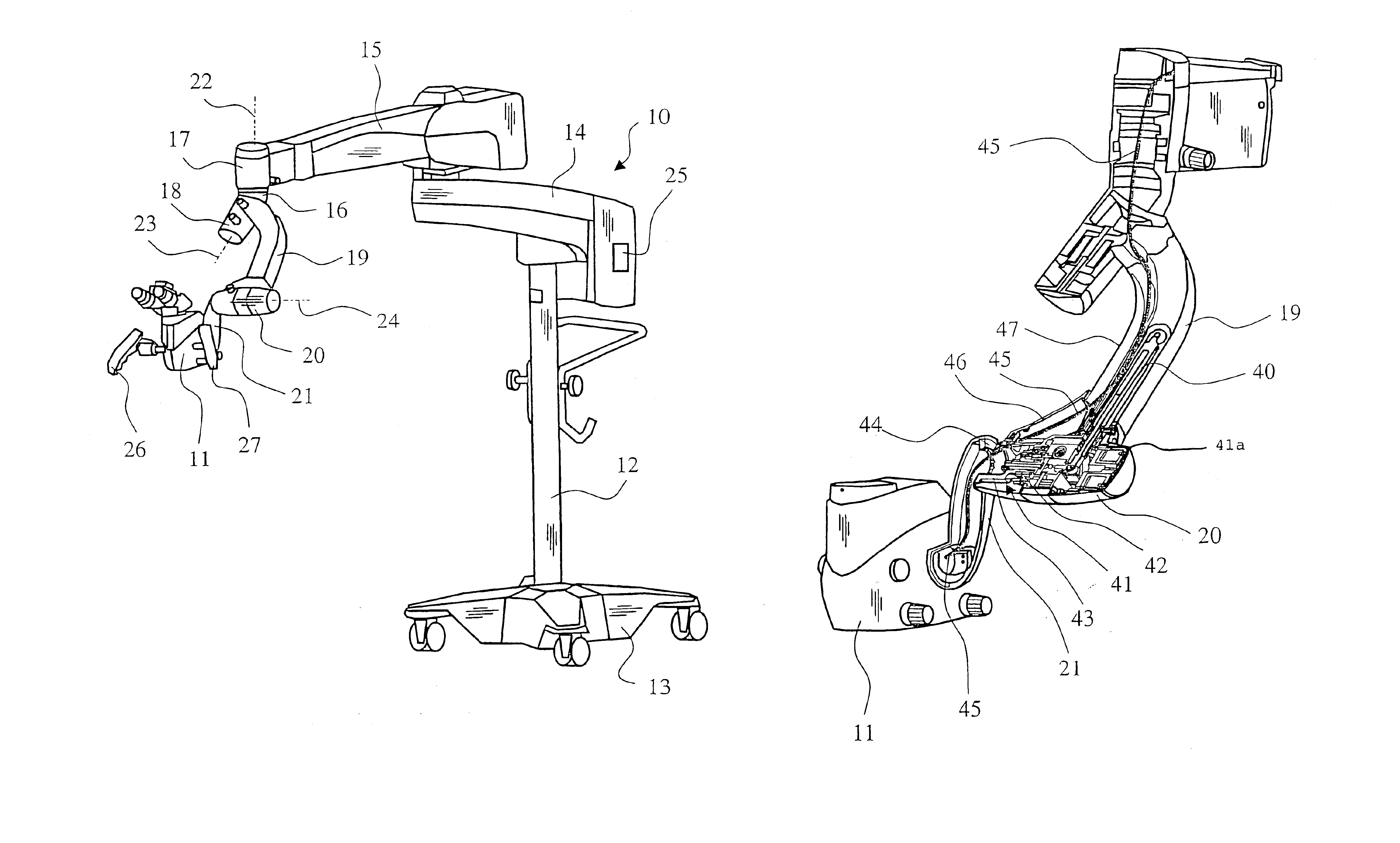 Carrier system for a medical apparatus