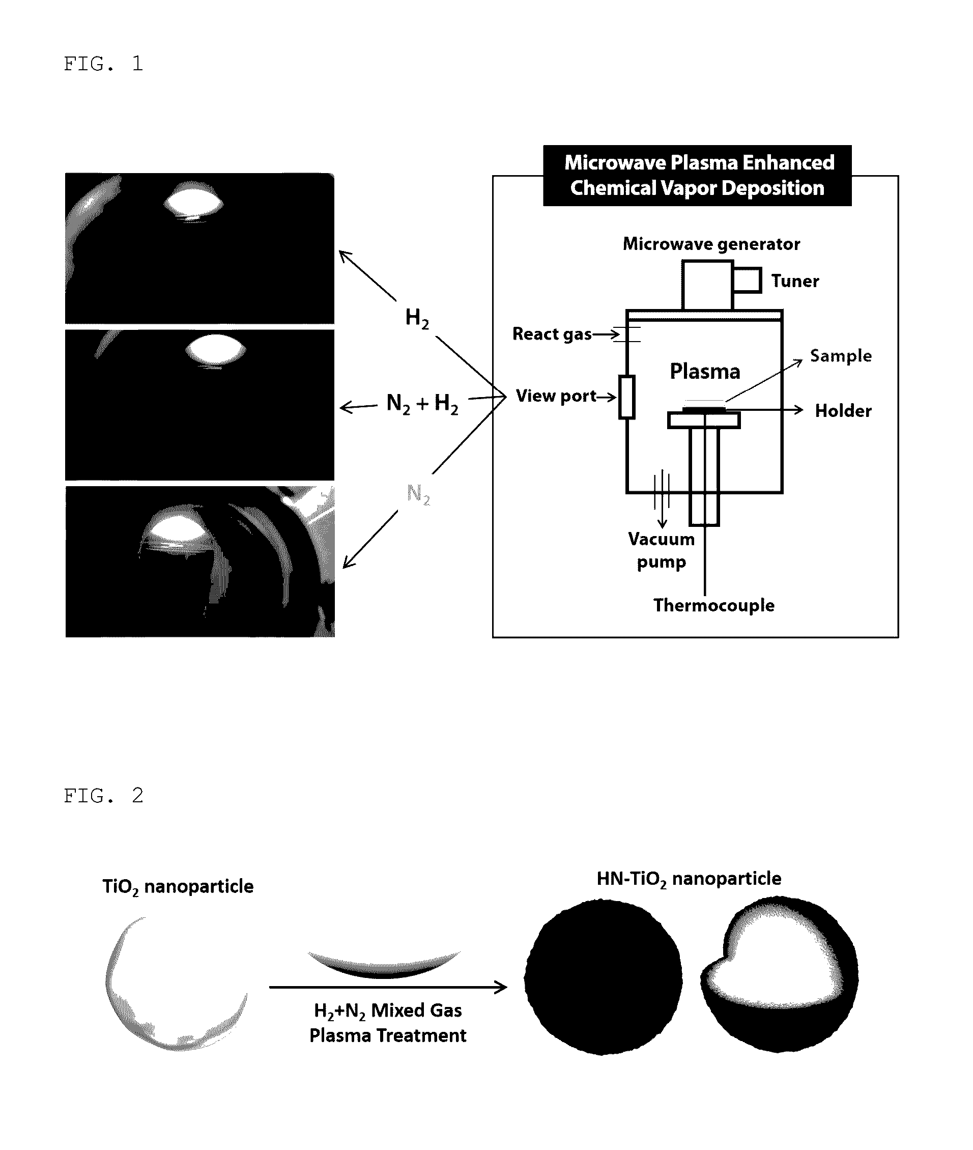 Method for improving solar energy conversion efficiency of semiconductor metal oxide photocatalysis using h2/n2 mixed gas plasma treatment