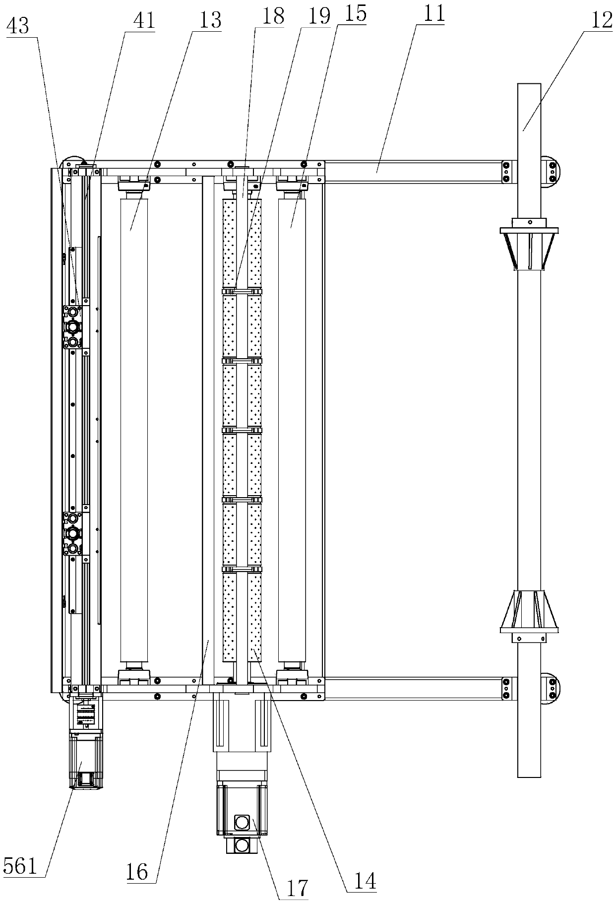 Conveying device of tufting embroidering machine