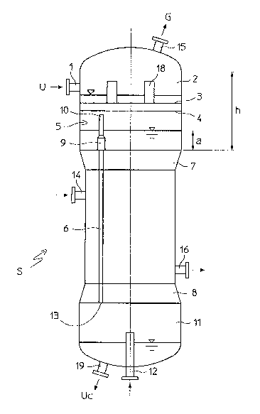 Falling-film stripper for carbamate decomposition