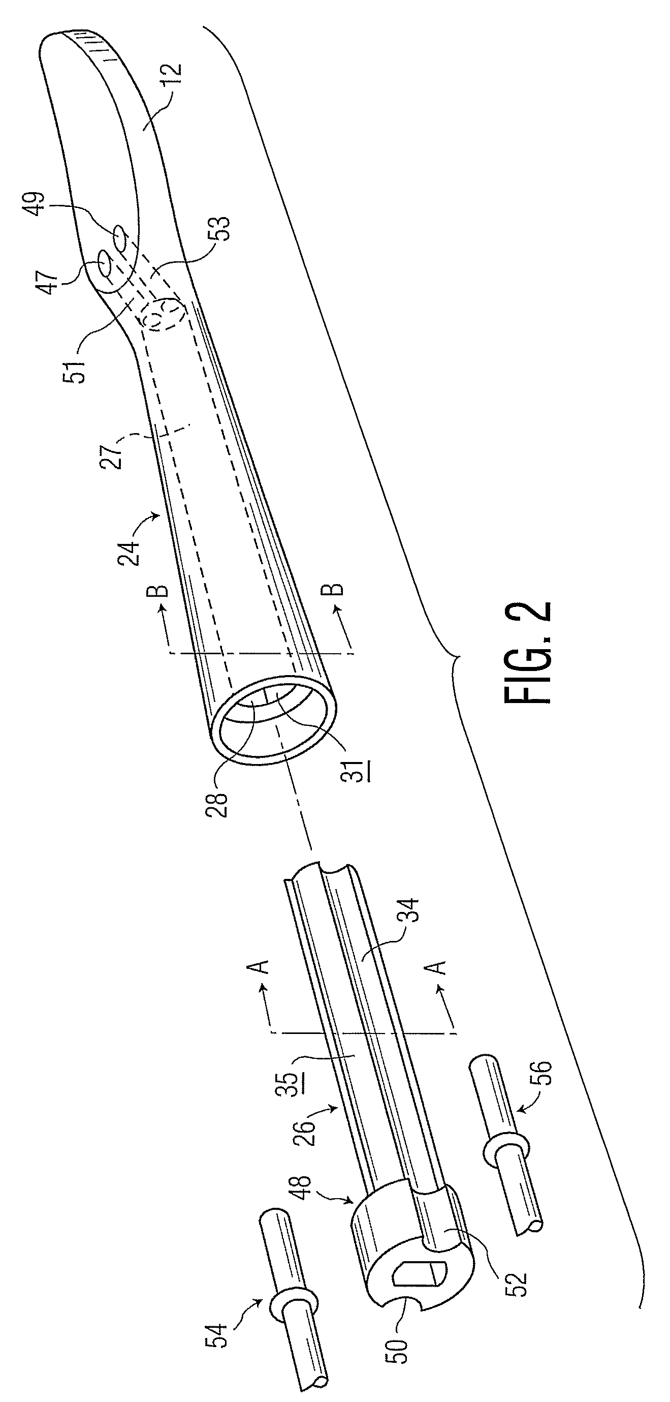 Brushhead stem with core channels for dispensing fluids