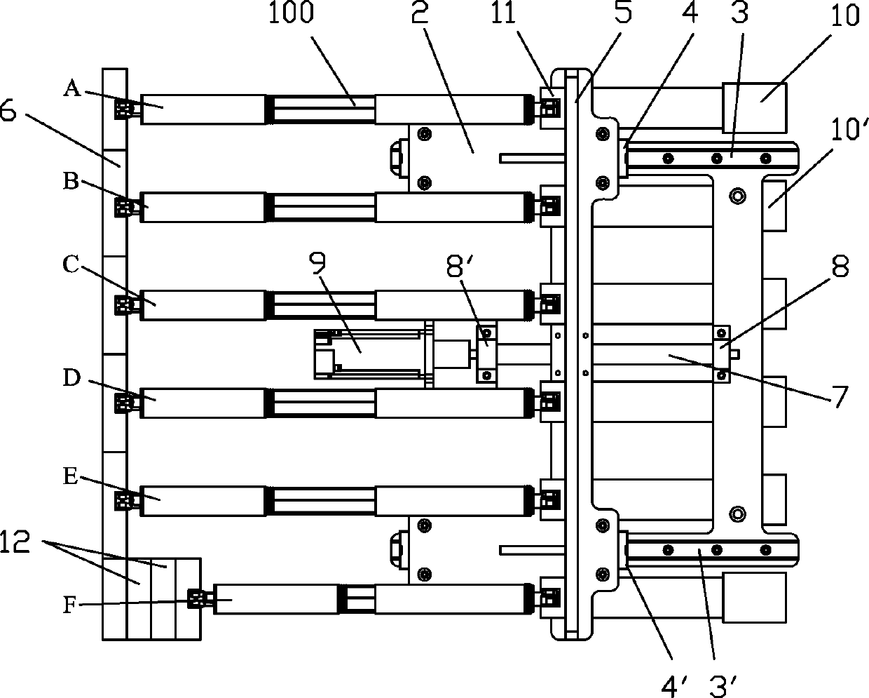 Horizontal linear fatigue test machine