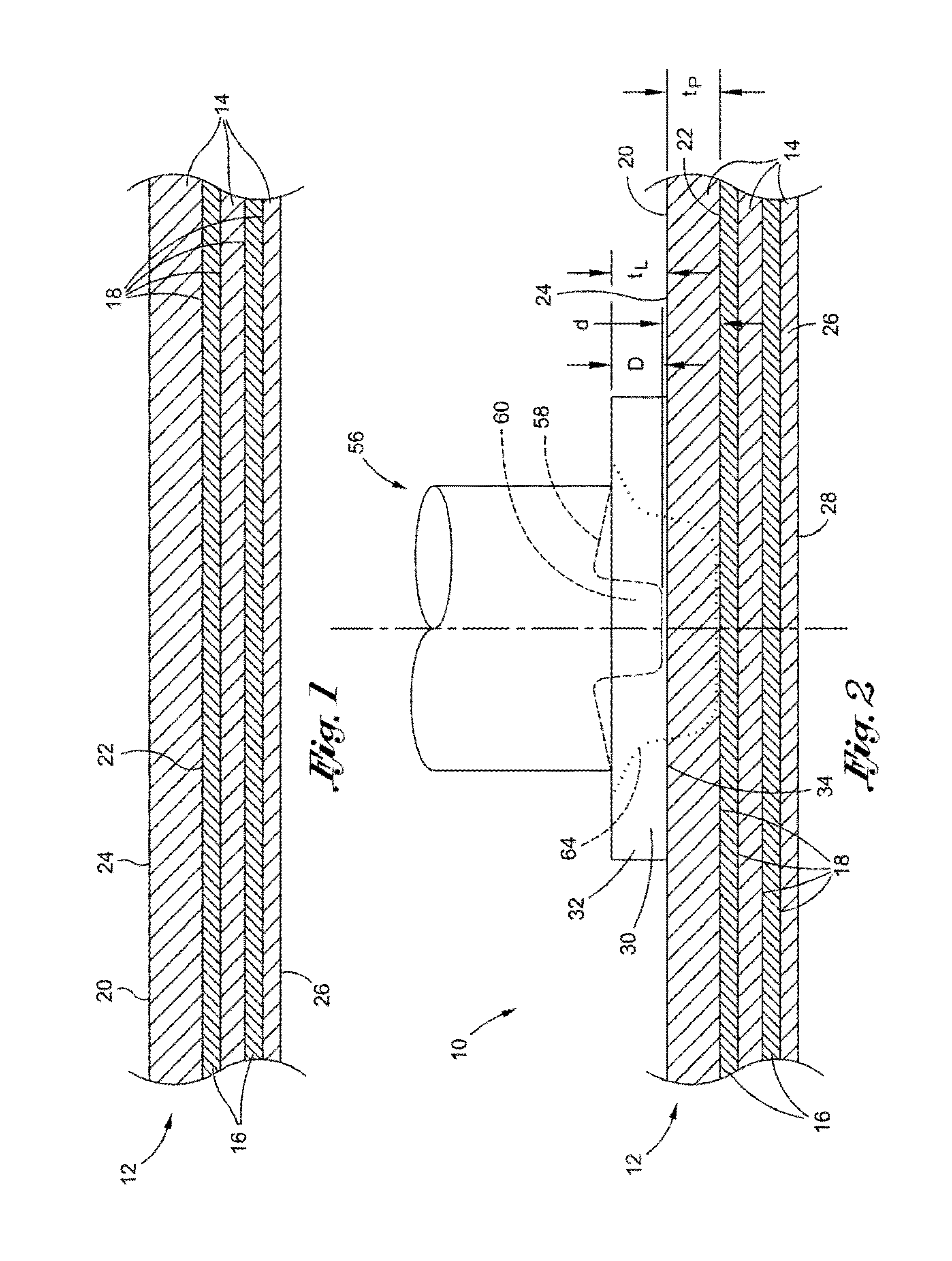 System and method for integrally forming a stiffener with a fiber metal laminate