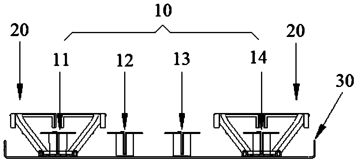 Multi-frequency narrow-beam antenna array and antenna