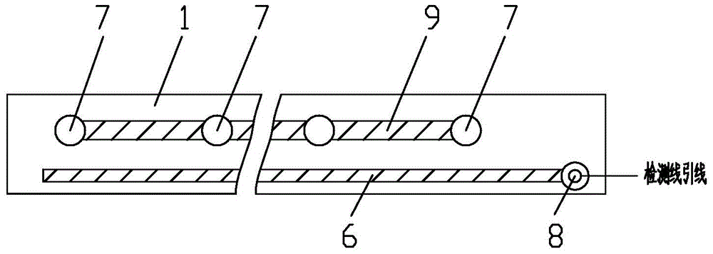 A kind of negative ion emitting pin row assembly with detection line