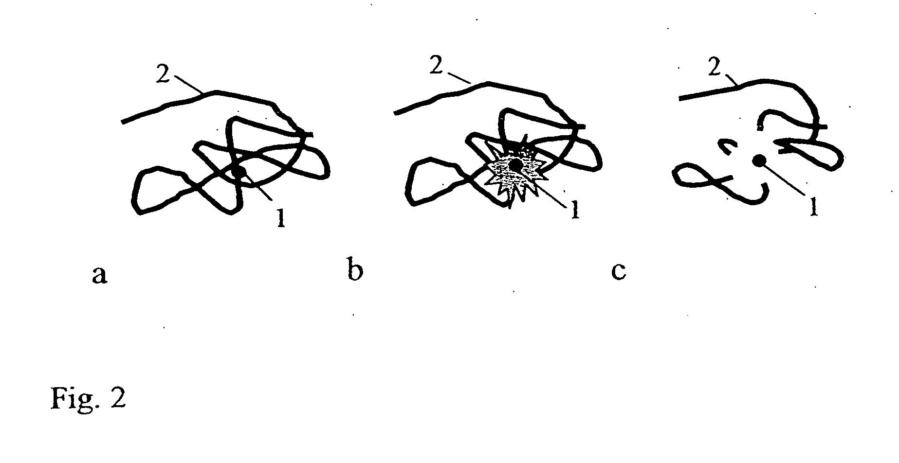 Method for the simultaneous dissection in specific positions of filiform organic molecular chains, in particular dna