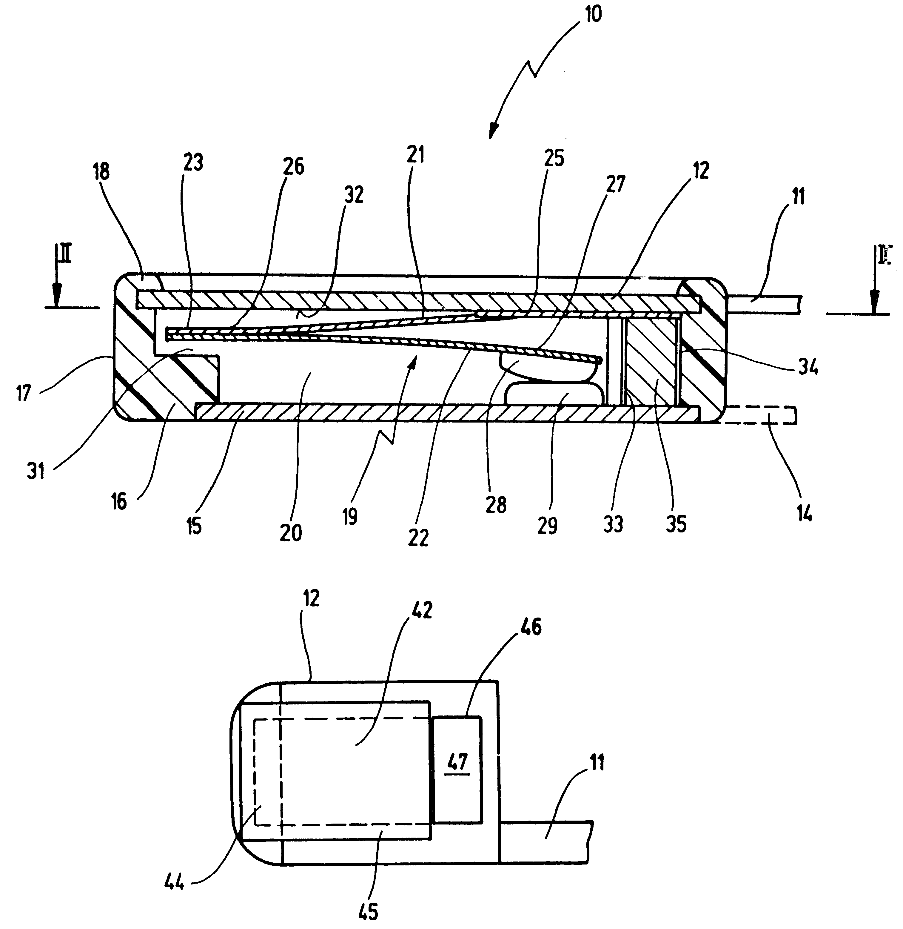 Switch having an insulating support