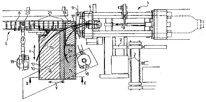 Method and device for extruding curved extrusion profiles