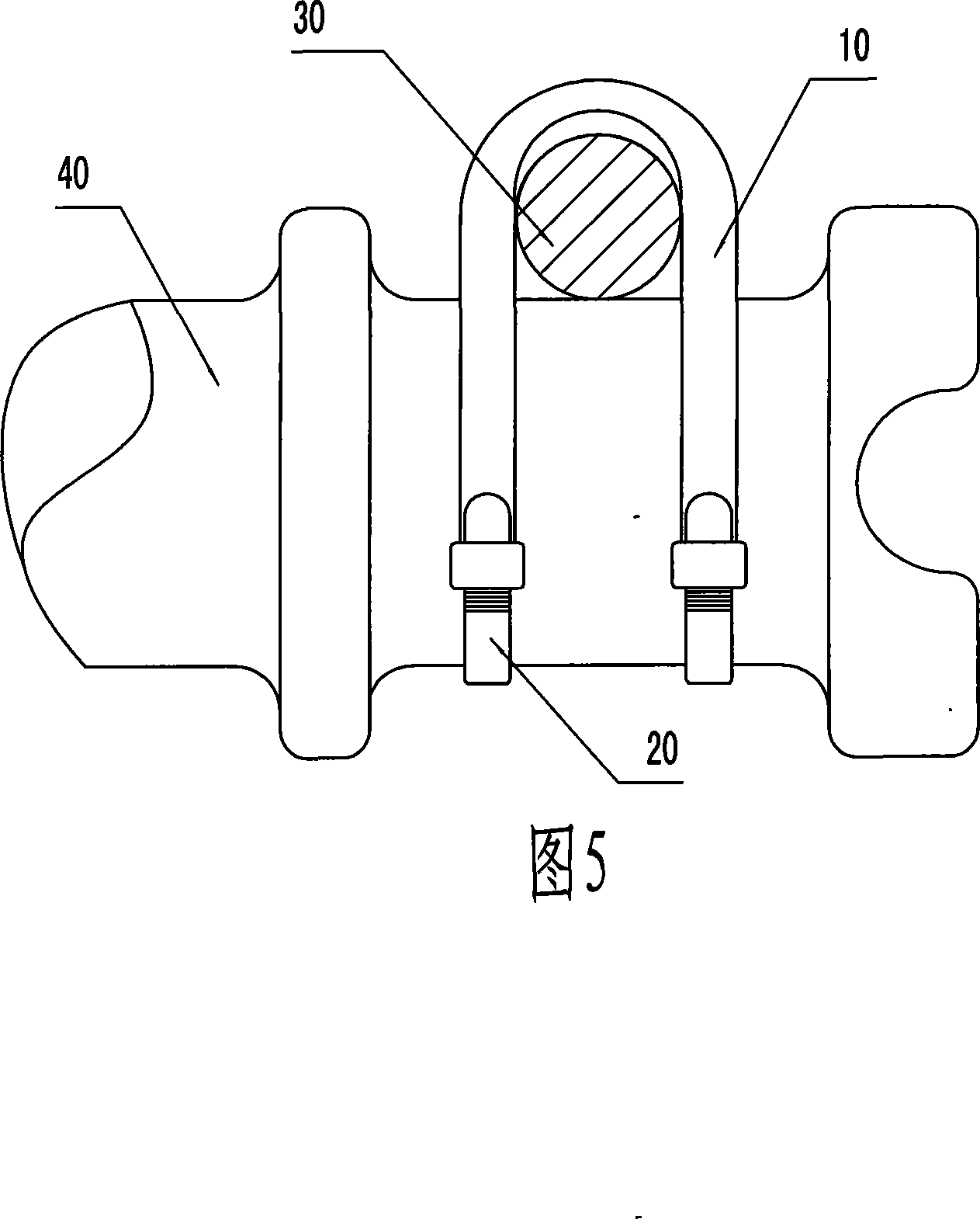 A connection fastener for power grid line insulator and lead