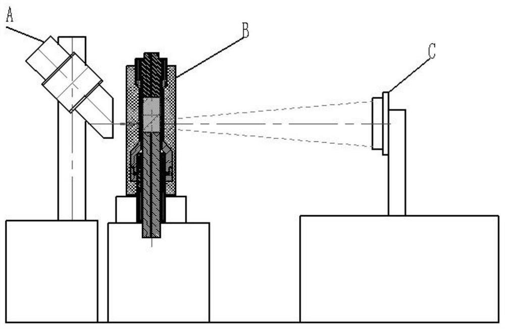 High-temperature and high-pressure rock triaxial experimental device matched with CT online scanning