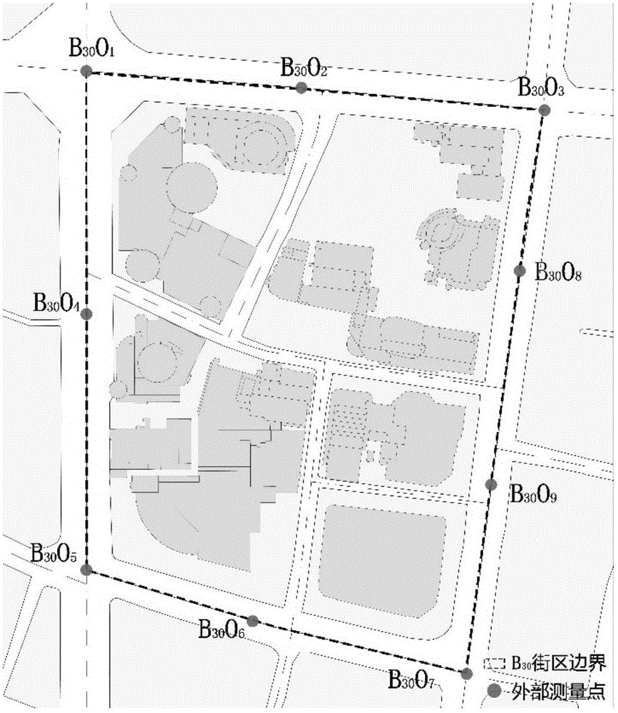 Auxiliary measuring device and measuring method of urban wind environment multi-point sampling