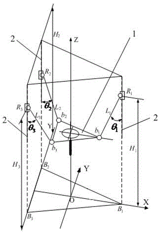 Positive solution determining method of three-connecting-rod type parallel-structured robot