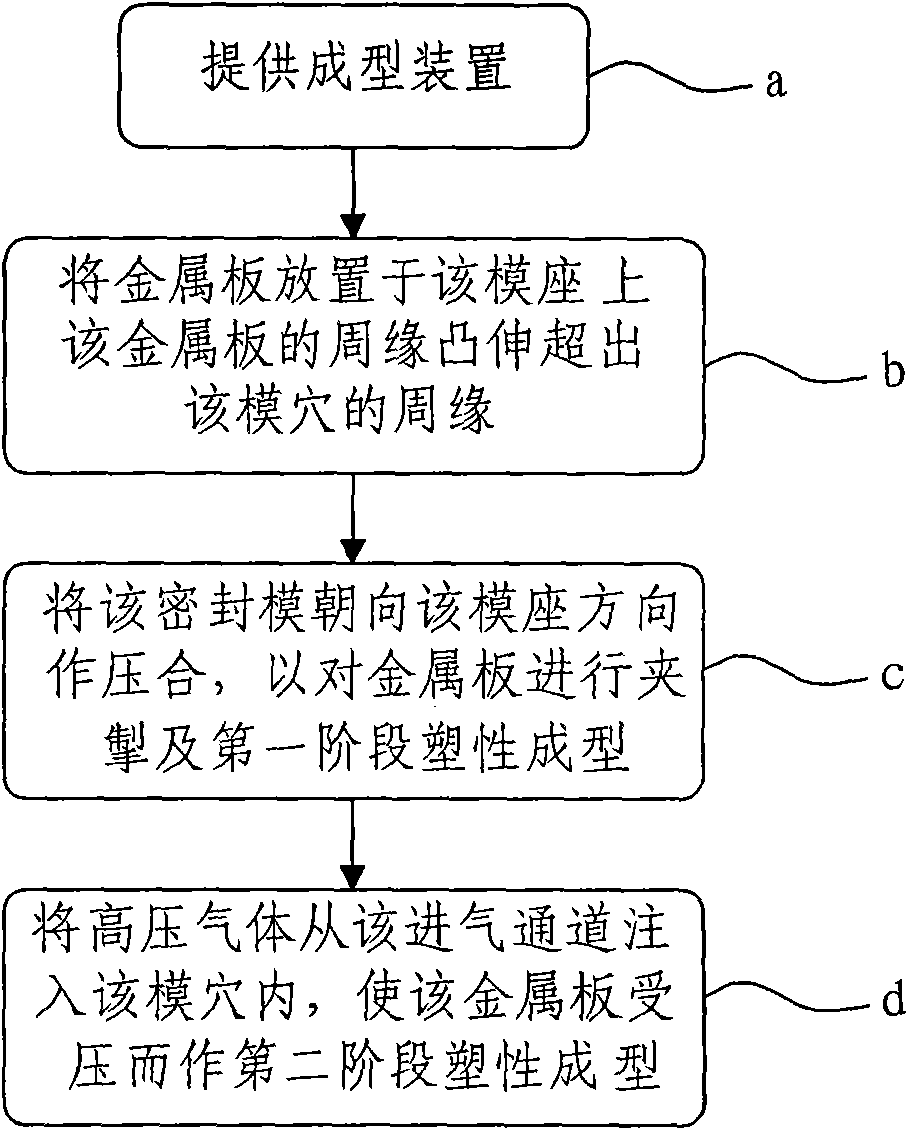 Two-section type molding method of metal plate