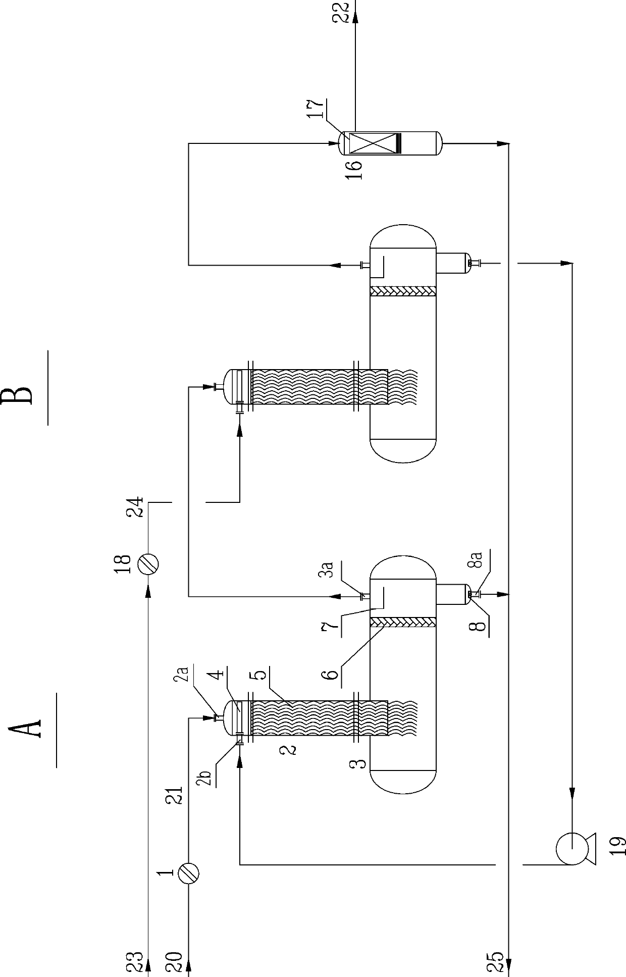 A fiber liquid film contactor amine washing desulphurization device and an amine washing desulphurization method