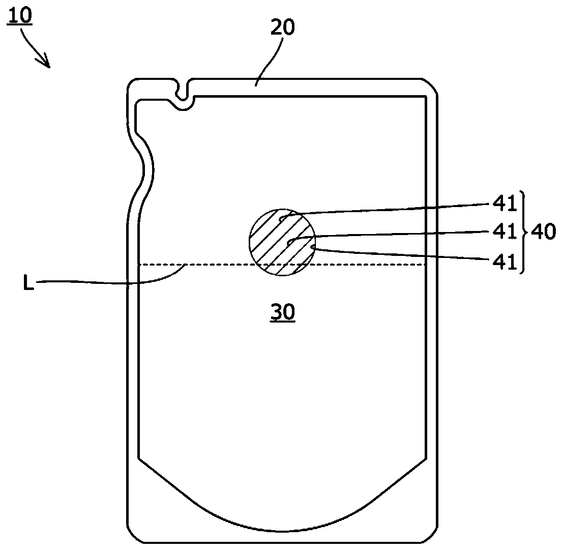 Pouch and pouch including liquid contents