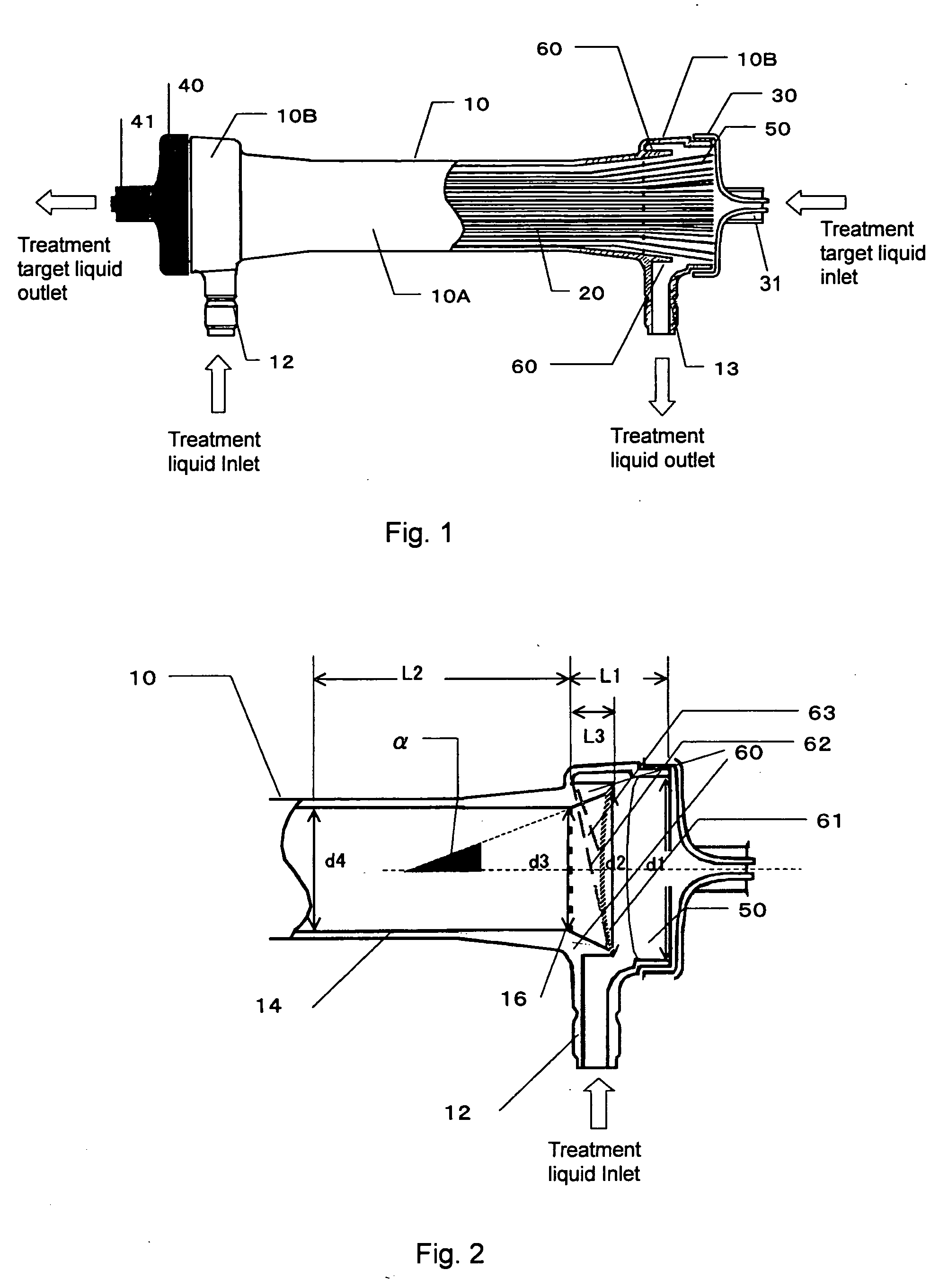 Body fluid treating device of hollow fiber membrane type