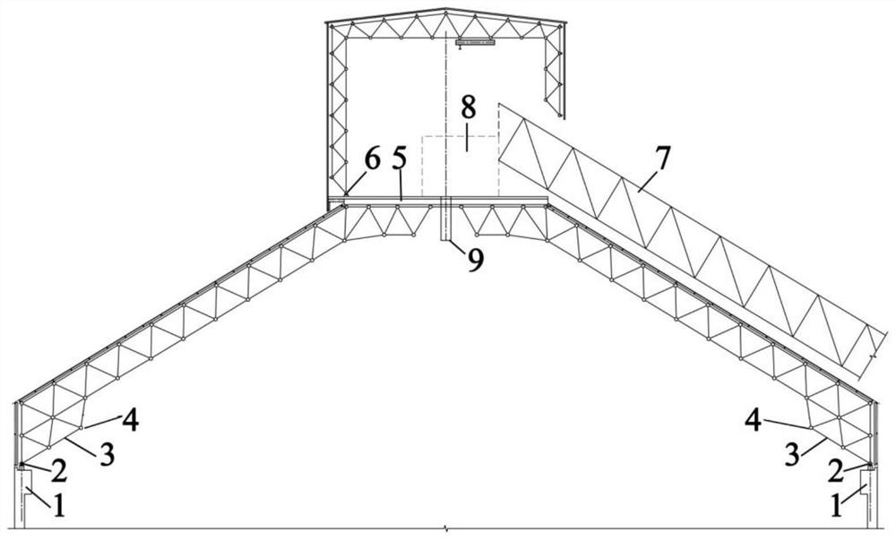 Warehouse top bolt-sphere grid structure for clinker silo