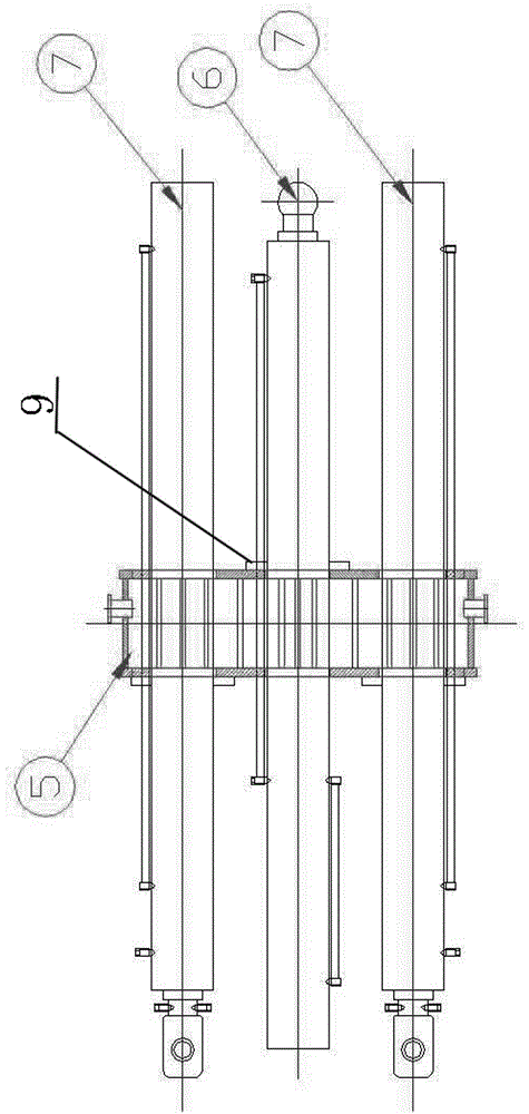 Balance pushing-pressing device for buried garbage compression equipment