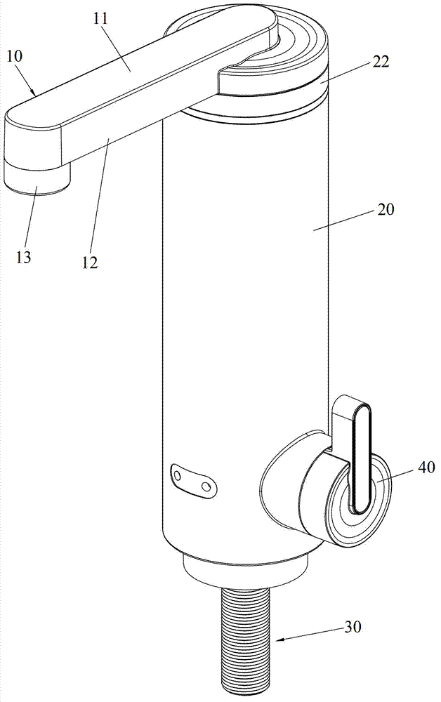 Instant water heating faucet