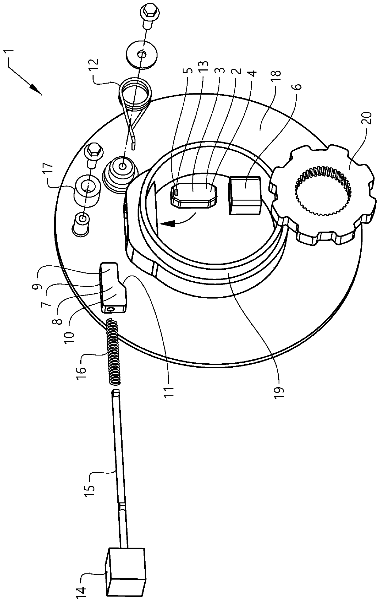 Park lock arrangement and vehicle comprising such park lock arrangement