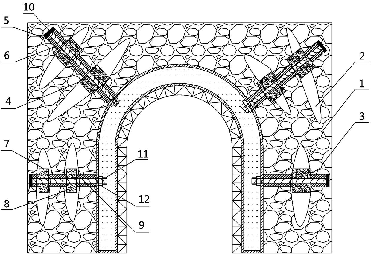 Device and method for strengthening different fracture zones of deep rock mass with expansion agent head-enlarging effect