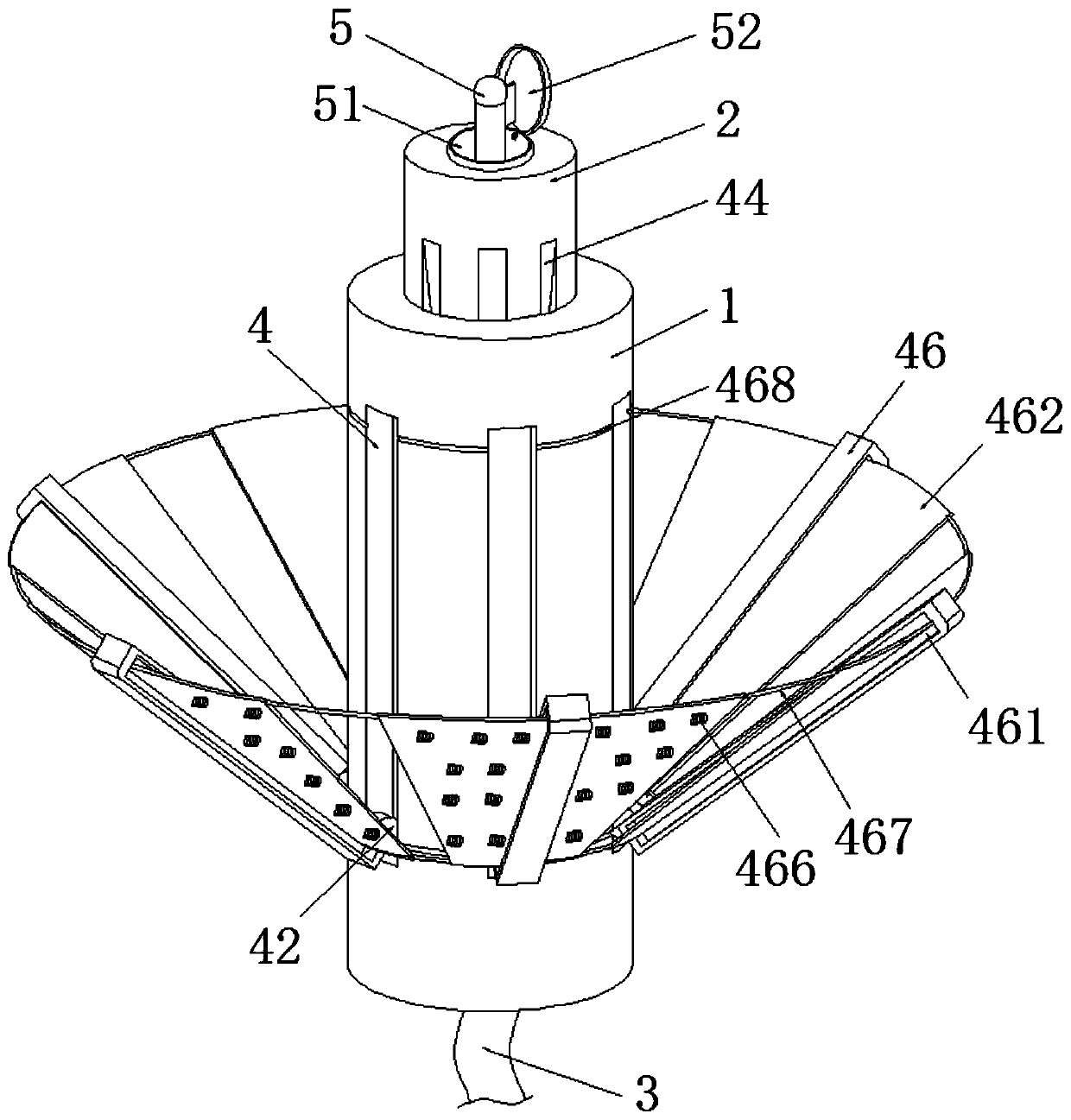 Radiation protection device for satellite communication base station signal tower