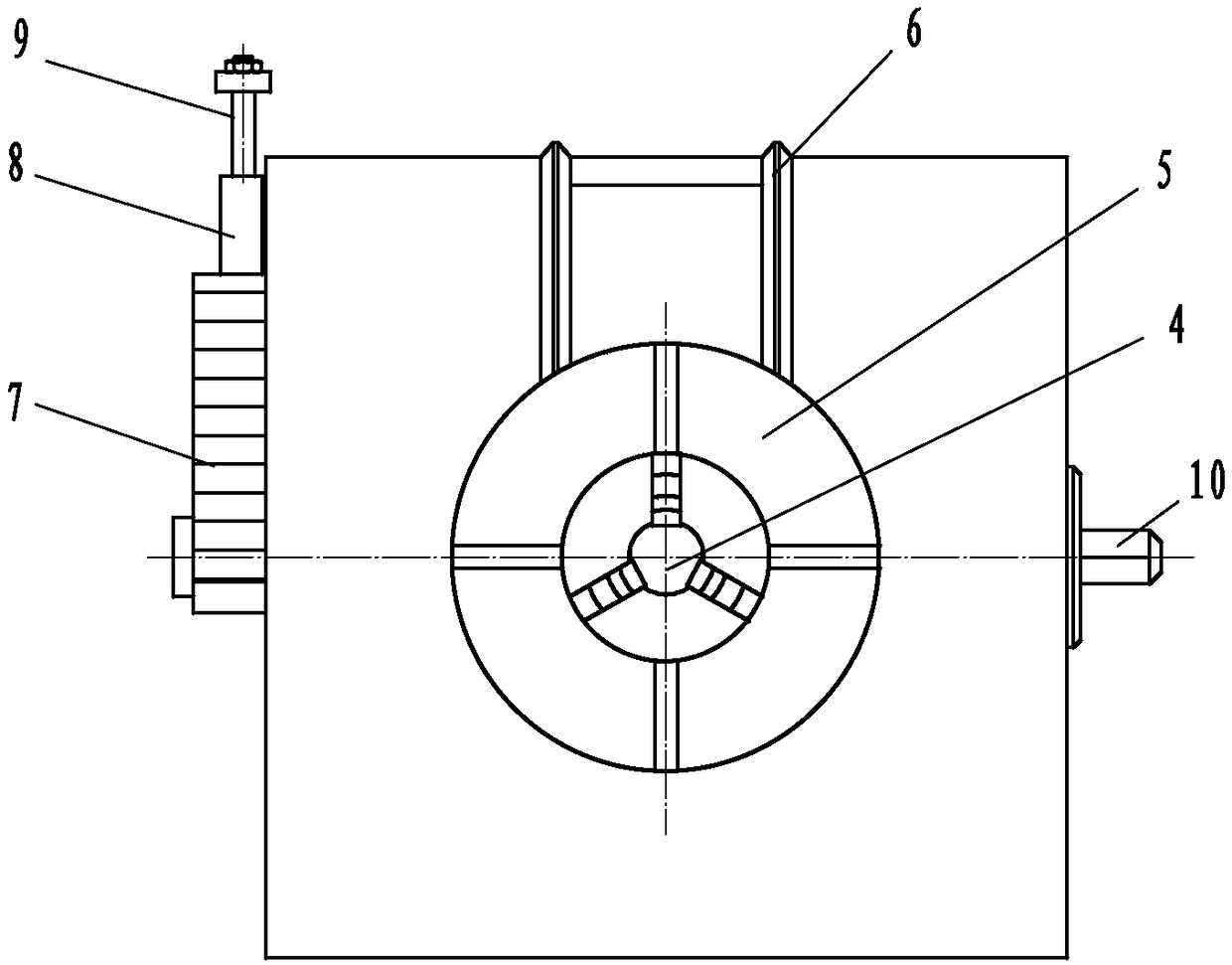 Numerical control milling machine angle-adjustable four-axis rotary workbench