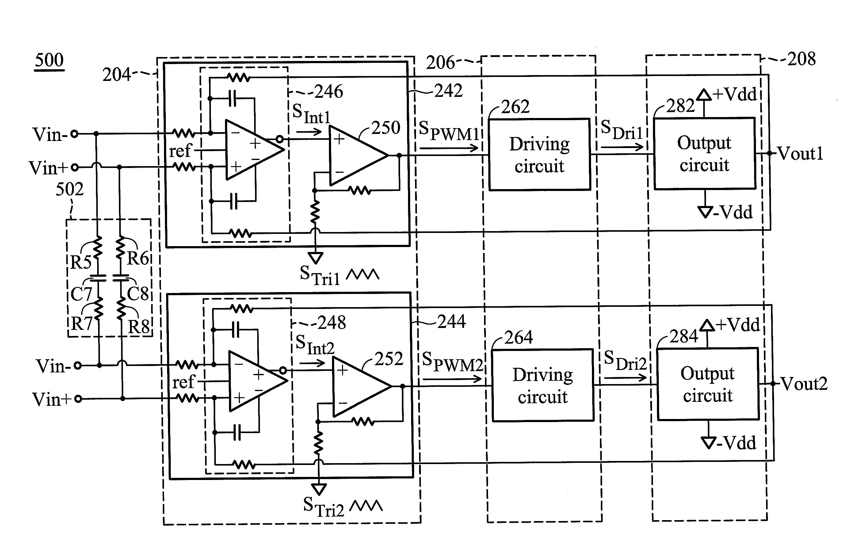 Pulse width modulation signal generating circuit and amplifier circuit with beat frequency cancellation circuit