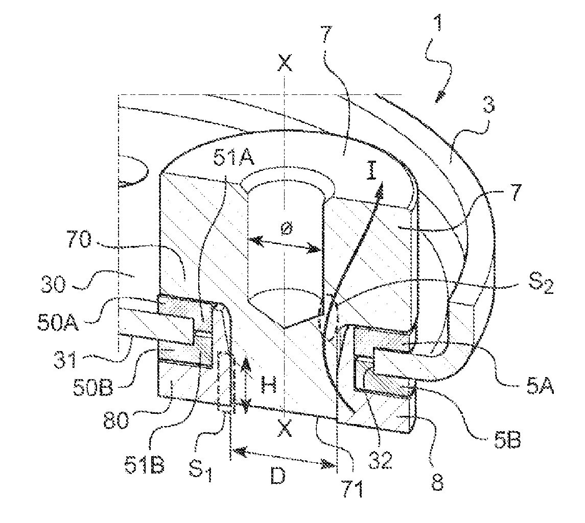 Bushing Forming a Terminal for a Lithium Storage Battery and Related Storage Battery