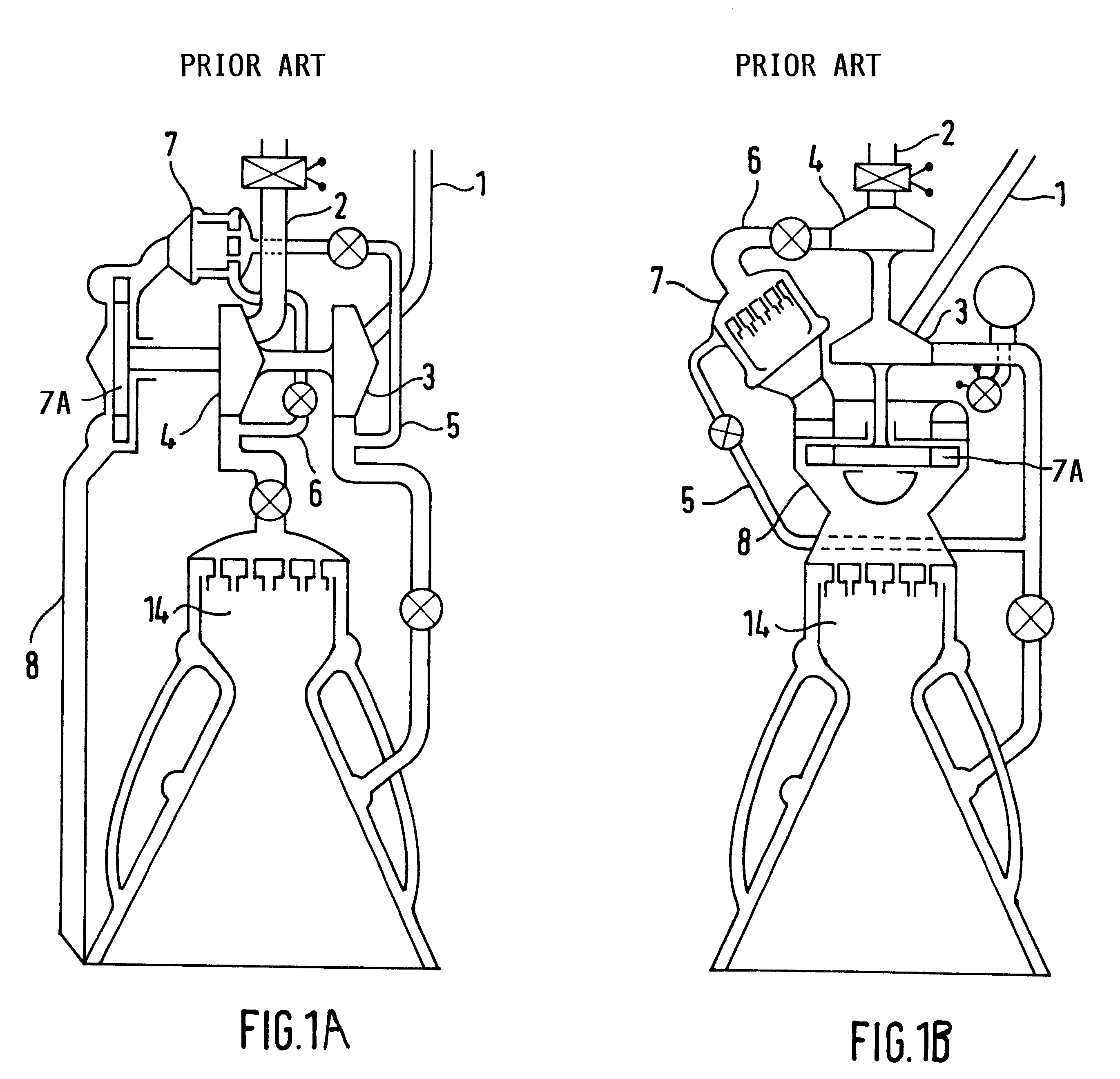 Liquid fuel rocket engine with a closed flow cycle