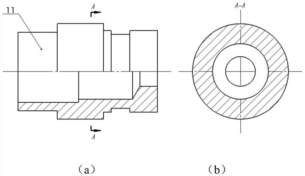 Device and method for femtosecond laser processing nozzle tangential hole