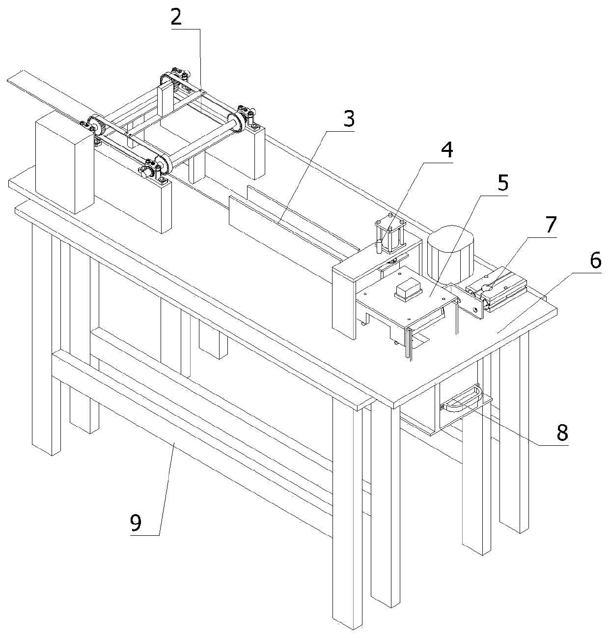 Elastic sheet type automatic forming machine for line pressing frame